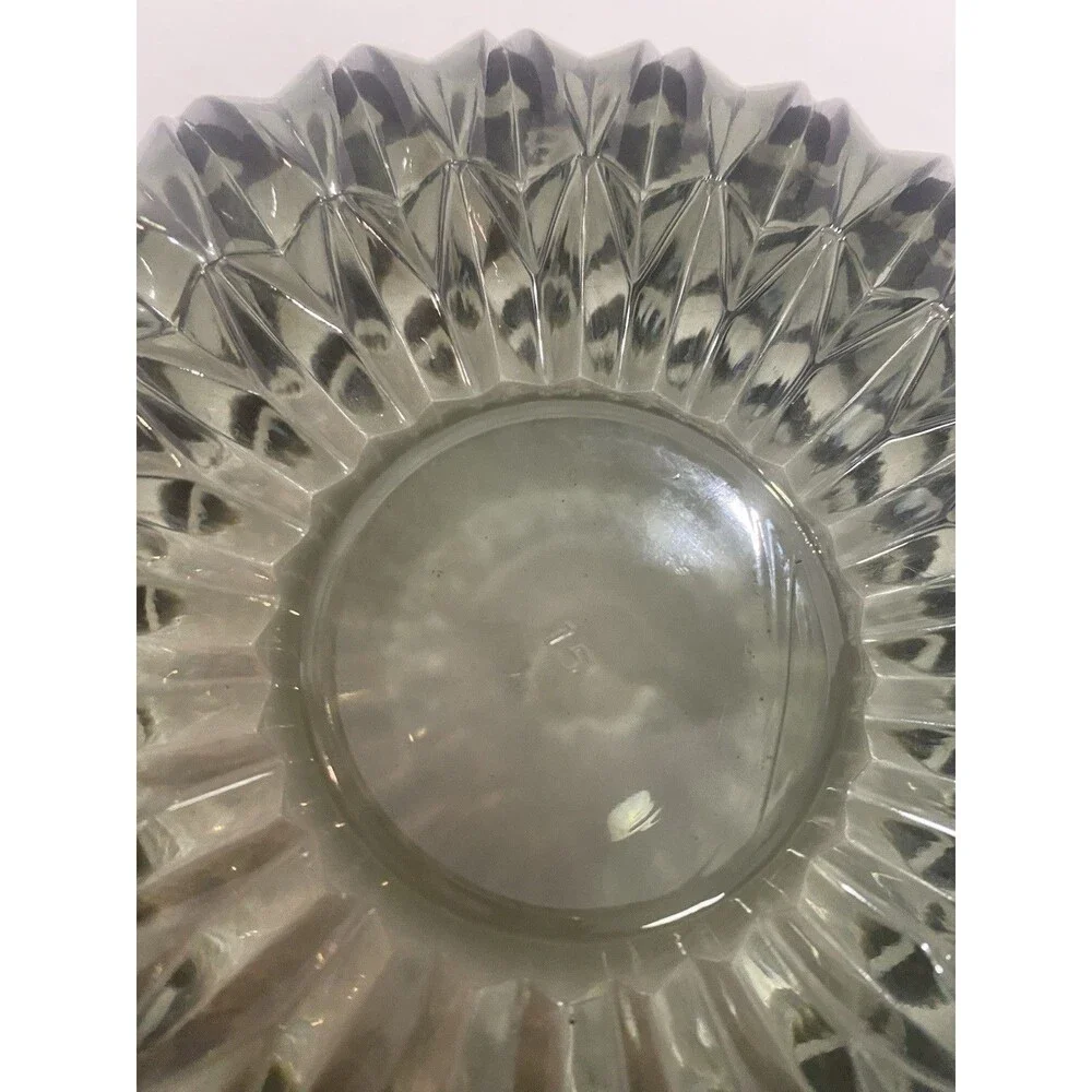 Vintage 2 Libbey Smoke Glass Serving Bowl 8” & 6” Diamond Scroll MCM Replacement